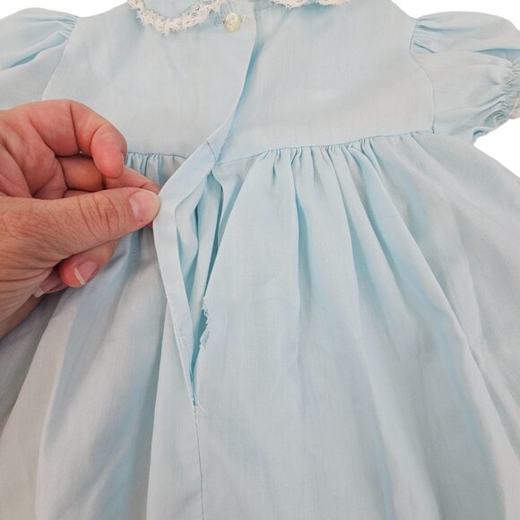 Vtg JC Penney Dress Baby Blue Girls 24M Toddle Time Dainty Pretty Formal Lace - Picture 16 of 16